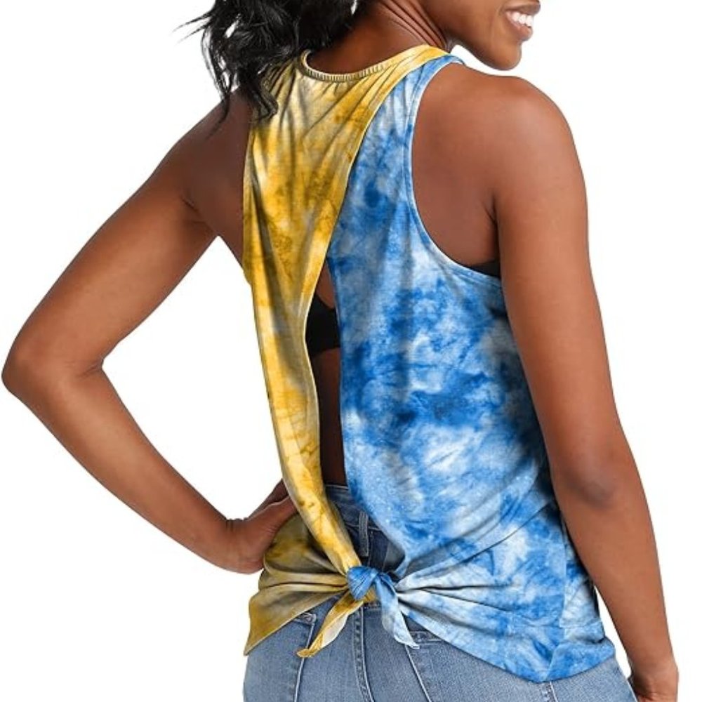 FOCO LA Chargers NFL TieDye Tie Breaker Sleeveless Top NEW WITH TAGS